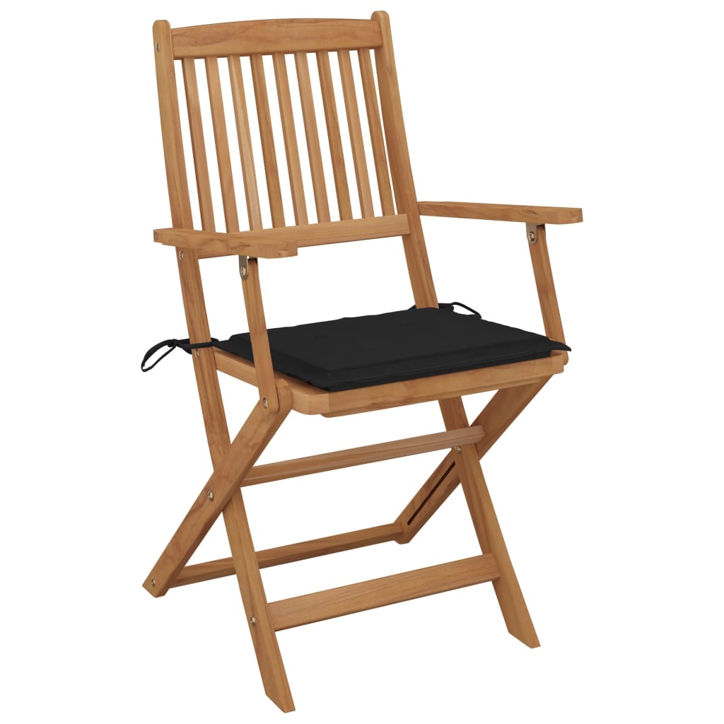 VidaXL Tuinstoelen inklapbaar 6 st met kussens massief acaciahout