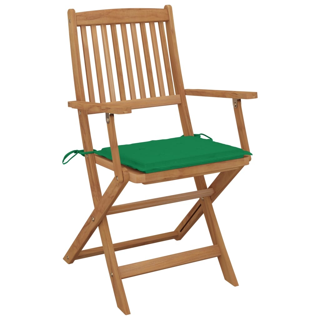 VidaXL Tuinstoelen inklapbaar 6 st met kussens massief acaciahout