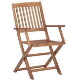 VidaXL Tuinstoelen inklapbaar 6 st met kussens massief acaciahout