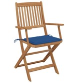VidaXL Tuinstoelen inklapbaar 6 st met kussens massief acaciahout