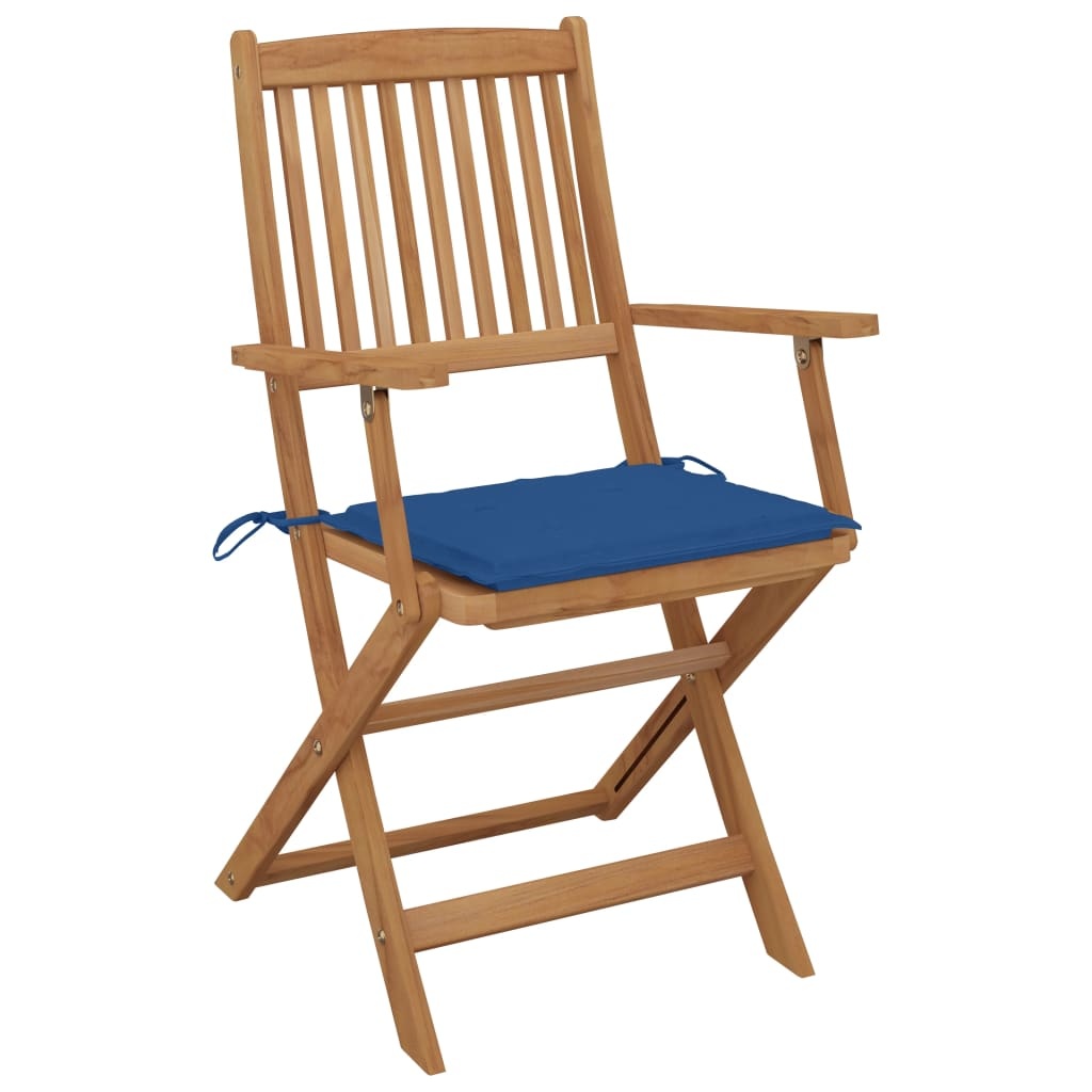 VidaXL Tuinstoelen inklapbaar 6 st met kussens massief acaciahout