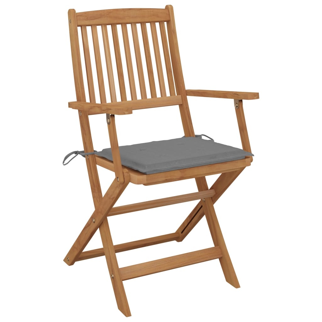 VidaXL Tuinstoelen inklapbaar 6 st met kussens massief acaciahout