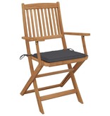 VidaXL Tuinstoelen inklapbaar 6 st met kussens massief acaciahout