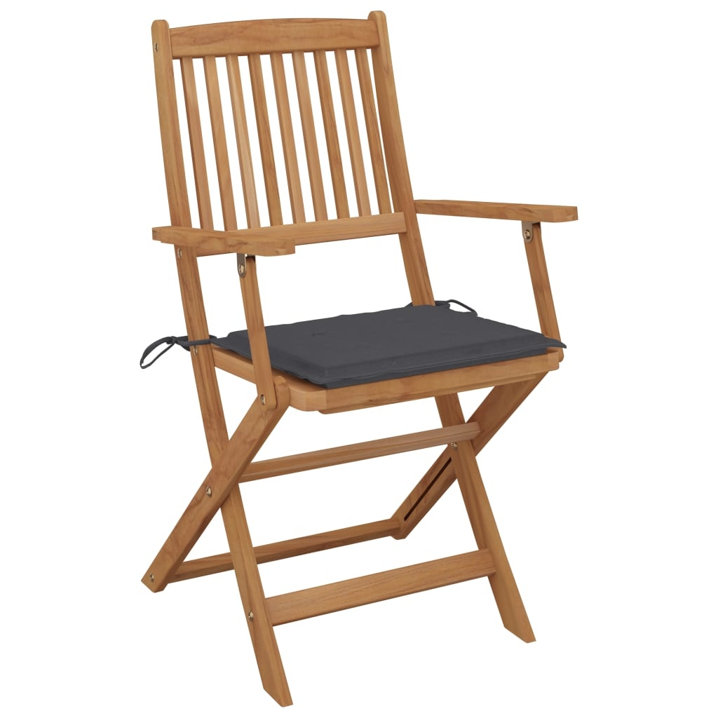 VidaXL Tuinstoelen inklapbaar 6 st met kussens massief acaciahout