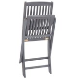 VidaXL Tuinstoelen 6 st inklapbaar met kussens massief acaciahout