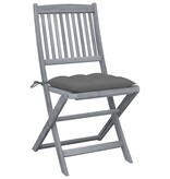 VidaXL Tuinstoelen 6 st inklapbaar met kussens massief acaciahout