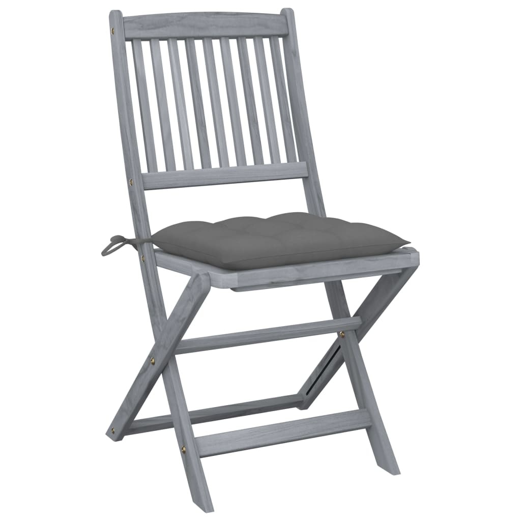 VidaXL Tuinstoelen 6 st inklapbaar met kussens massief acaciahout