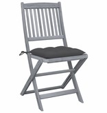 VidaXL Tuinstoelen 6 st inklapbaar met kussens massief acaciahout