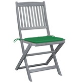 VidaXL Tuinstoelen inklapbaar 6 st met kussens massief acaciahout