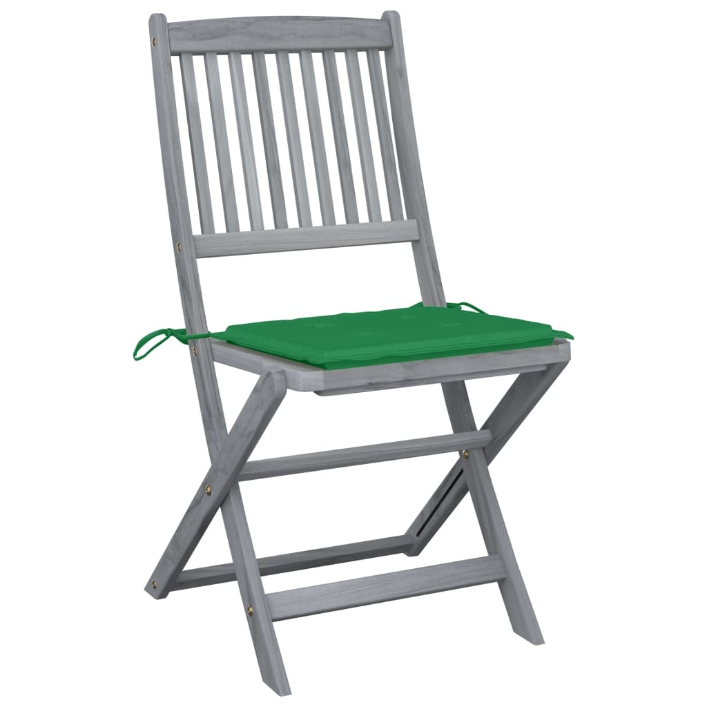 VidaXL Tuinstoelen inklapbaar 6 st met kussens massief acaciahout