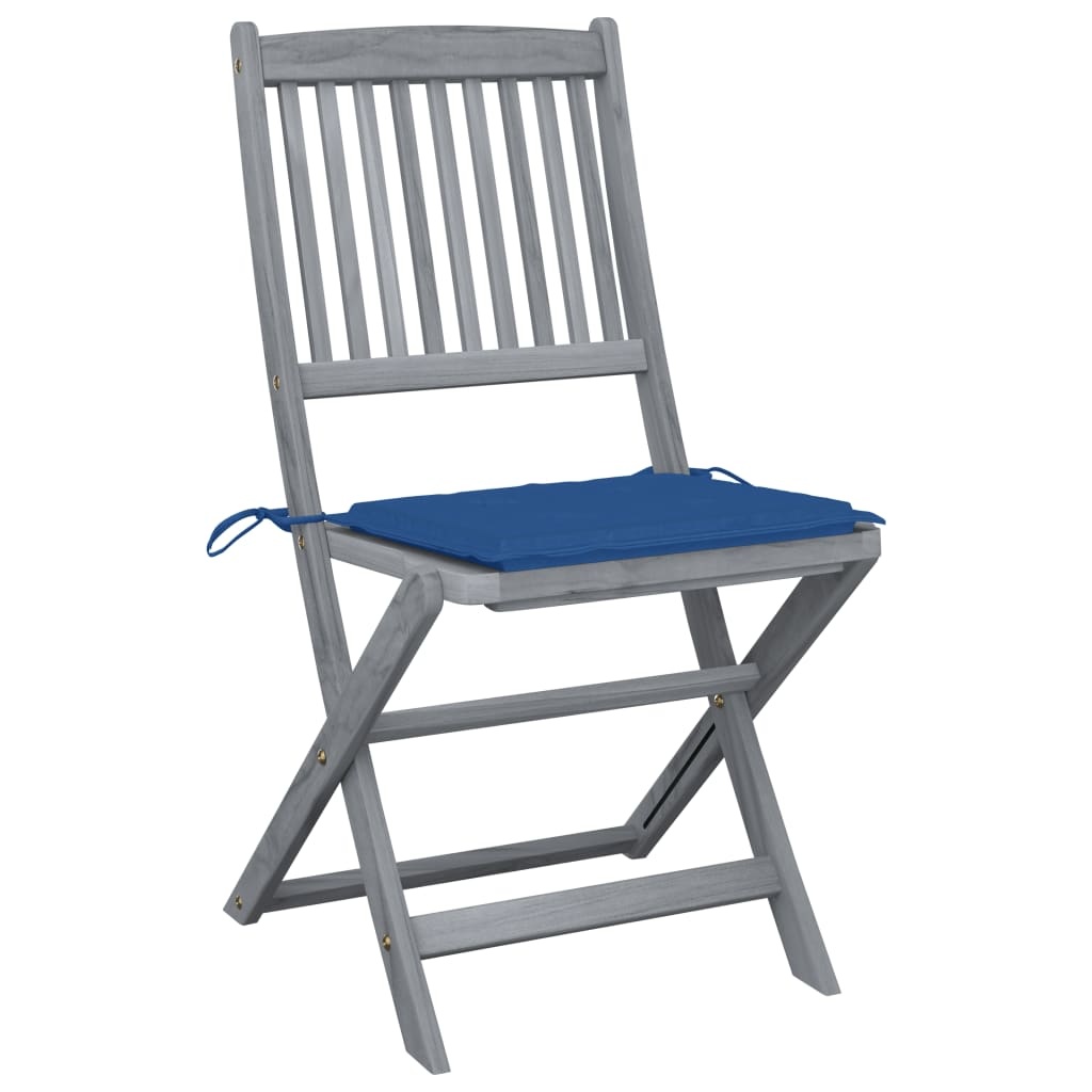 VidaXL Tuinstoelen inklapbaar 6 st met kussens massief acaciahout