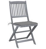 VidaXL Tuinstoelen inklapbaar 6 st met kussens massief acaciahout