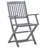 VidaXL Tuinstoelen 6 st inklapbaar met kussens massief acaciahout