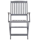 VidaXL Tuinstoelen 6 st inklapbaar met kussens massief acaciahout