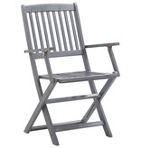 VidaXL Tuinstoelen 6 st inklapbaar met kussens massief acaciahout