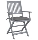 VidaXL Tuinstoelen 6 st inklapbaar met kussens massief acaciahout