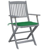VidaXL Tuinstoelen inklapbaar 6 st met kussens massief acaciahout