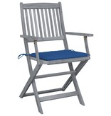 VidaXL Tuinstoelen inklapbaar 6 st met kussens massief acaciahout