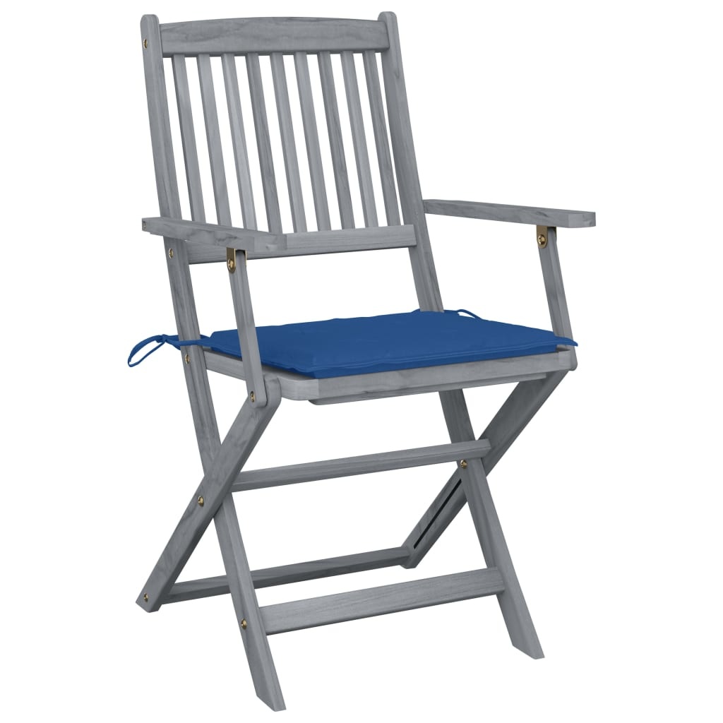 VidaXL Tuinstoelen inklapbaar 6 st met kussens massief acaciahout