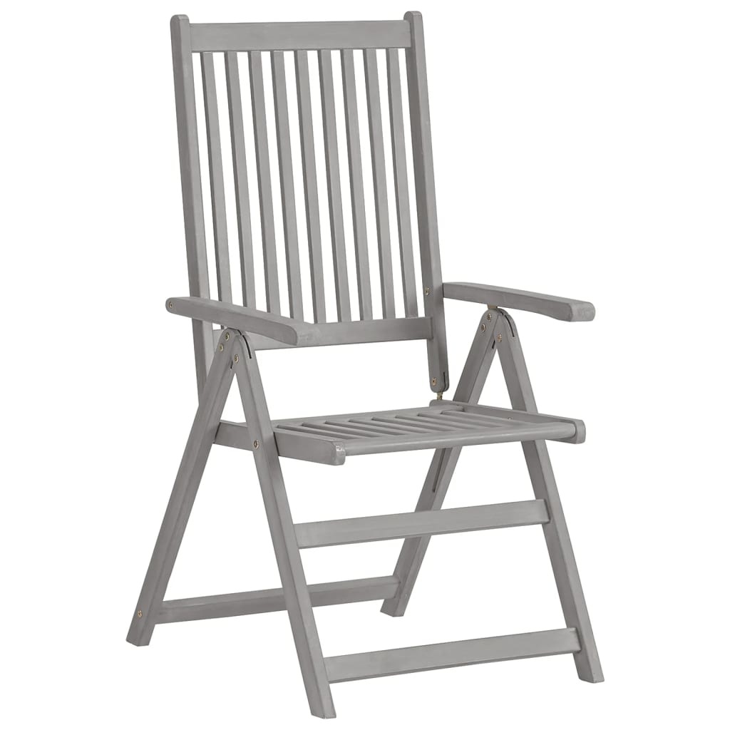 VidaXL Tuinstoelen verstelbaar 4 st met kussens massief acaciahout