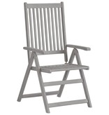 VidaXL Tuinstoelen verstelbaar 4 st met kussens massief acaciahout
