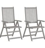 VidaXL Tuinstoelen verstelbaar 4 st met kussens massief acaciahout