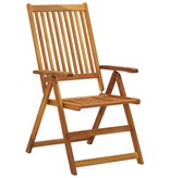 VidaXL Tuinstoelen verstelbaar 4 st met kussens massief acaciahout