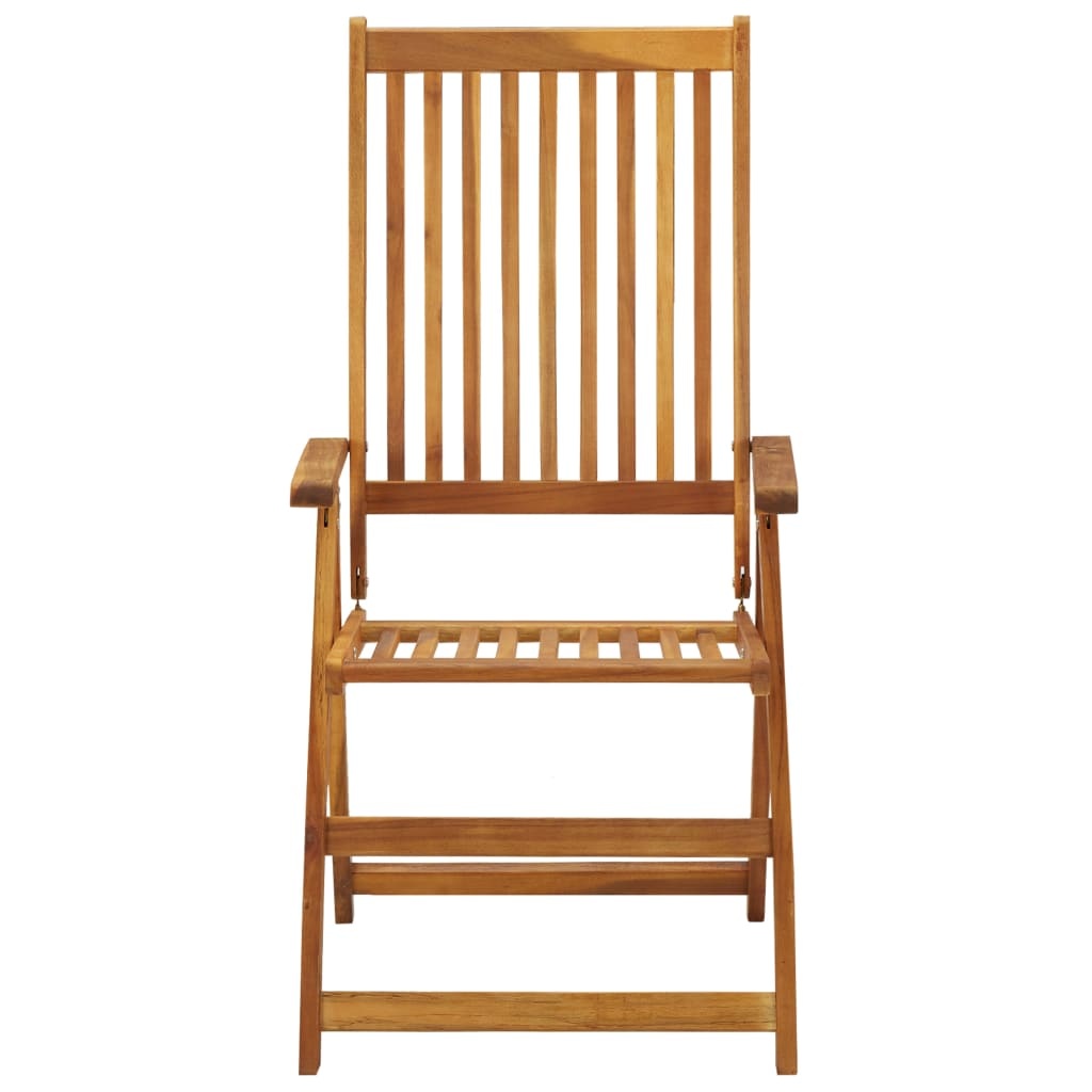 VidaXL Tuinstoelen verstelbaar 4 st met kussens massief acaciahout