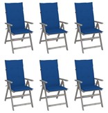 VidaXL Tuinstoelen verstelbaar 6 st met kussens massief acaciahout