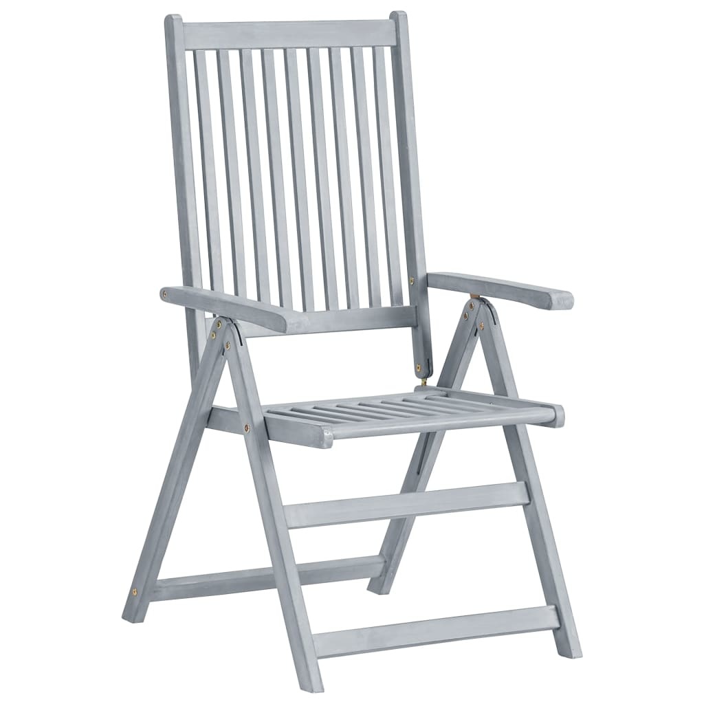 VidaXL Tuinstoelen verstelbaar 6 st met kussens massief acaciahout