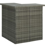 VidaXL 4-delige Tuinbarset met kussens poly rattan grijs