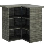 VidaXL 4-delige Tuinbarset met kussens poly rattan grijs