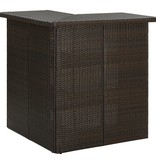 VidaXL 4-delige Tuinbarset met kussens poly rattan bruin