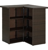 VidaXL 4-delige Tuinbarset met kussens poly rattan bruin