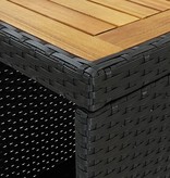 VidaXL 5-delige Tuinbarset met kussens poly rattan zwart