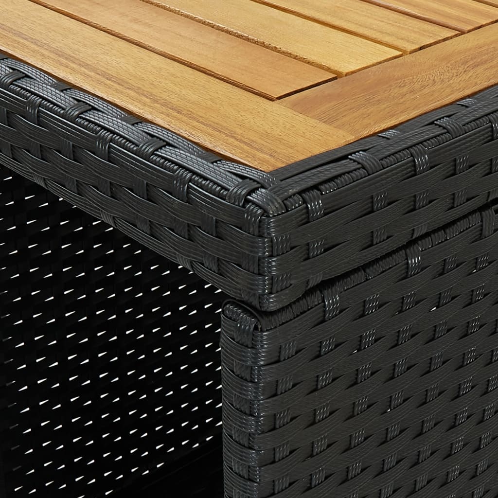 VidaXL 5-delige Tuinbarset met kussens poly rattan zwart