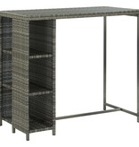 VidaXL 5-delige Tuinbarset met kussens poly rattan grijs