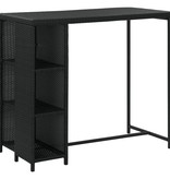 VidaXL 5-delige Tuinbarset met kussens poly rattan zwart