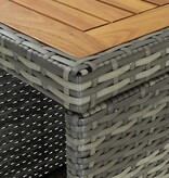 VidaXL 5-delige Tuinbarset met kussens poly rattan grijs