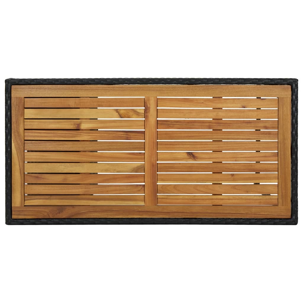 VidaXL 5-delige Tuinbarset met kussens poly rattan zwart