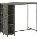 VidaXL 5-delige Tuinbarset met kussens poly rattan grijs