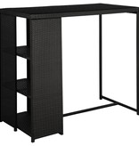 VidaXL 5-delige Tuinbarset met kussens poly rattan zwart
