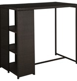 VidaXL 5-delige Tuinbarset met kussens poly rattan bruin