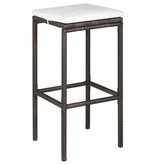 VidaXL 5-delige Tuinbarset met kussens poly rattan bruin