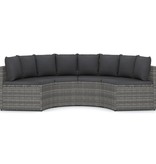 vidaXL 4-delige Loungeset met kussens poly rattan grijs