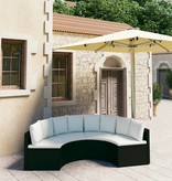 vidaXL 4-delige Loungeset met kussens poly rattan zwart