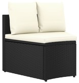 VidaXL 4-delige Loungeset met kussens poly rattan zwart