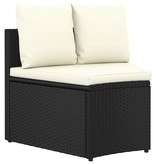 vidaXL 4-delige Loungeset met kussens poly rattan zwart