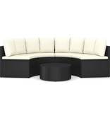 VidaXL 5-delige Loungeset met kussens poly rattan zwart
