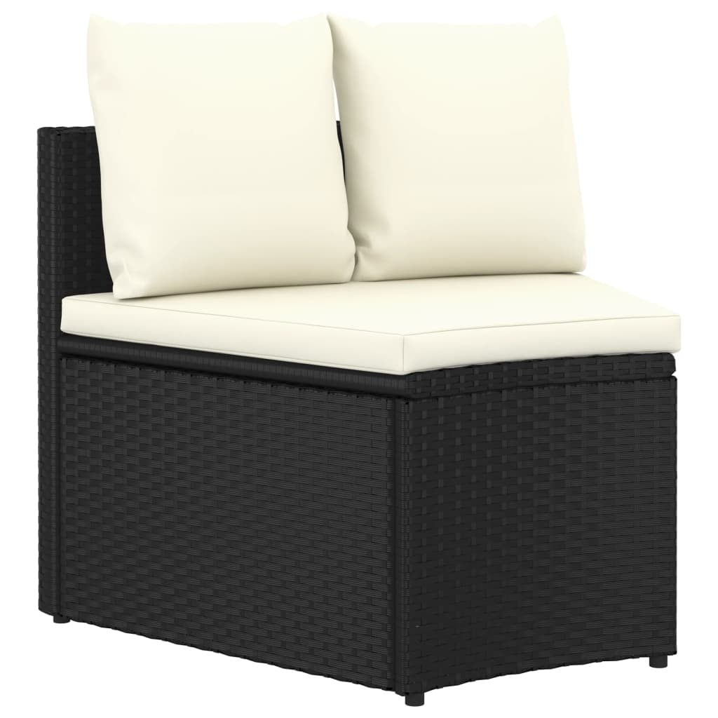 VidaXL 5-delige Loungeset met kussens poly rattan zwart
